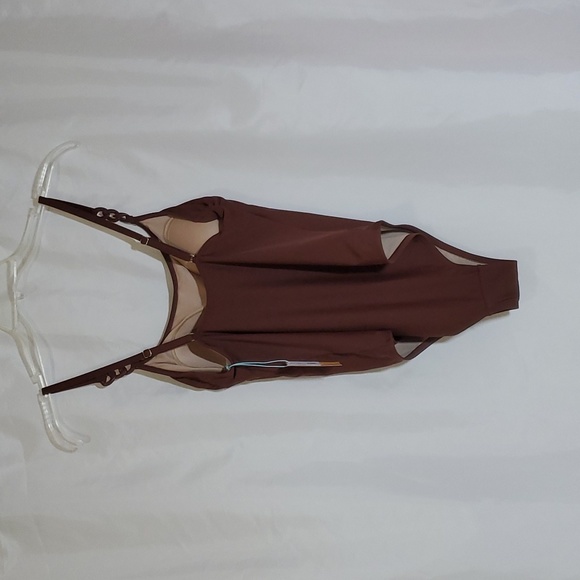 Kona Sol Women's Chain Link Medium Coverage One-piece Swimsuit ~ Brown - Picture 13 of 16